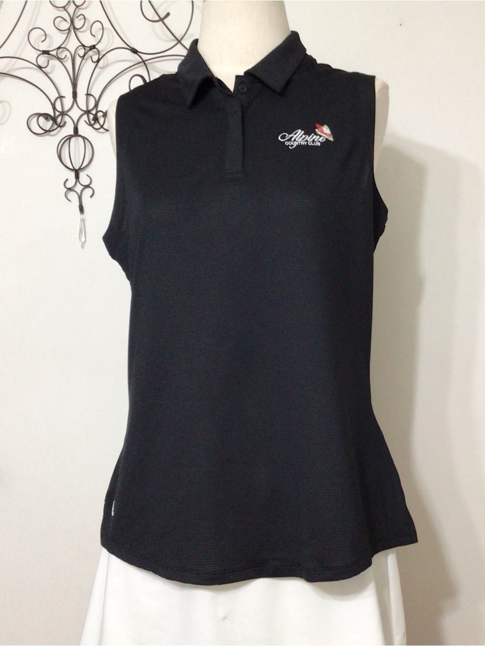 Adidas Women's Black Sleeveless Polo Top